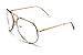 V.W.E. New Non-Prescription Premium Aviator Clear Lens Glasses Gold Silver Black (Gold)