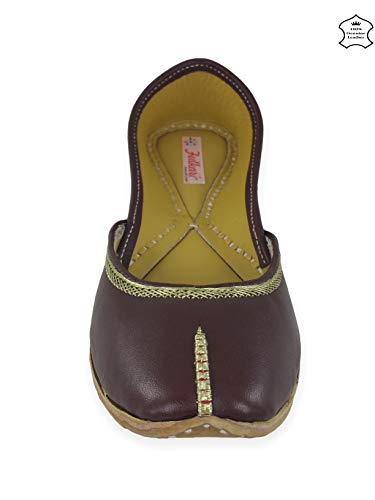 Image of Fulkari Women's Nappa Soft Genuine Leather Juttis | Bite and Pinch Free Jutis | Punjabi Jutti For Ladies | Casual Flat Stylish Mojari | Ethnic Flats For Girls |