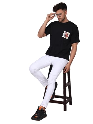 Image of Dragon's Lair Men's Printed Round Neck Pure Cotton Black T-Shirt for a Bold and Mystical Look