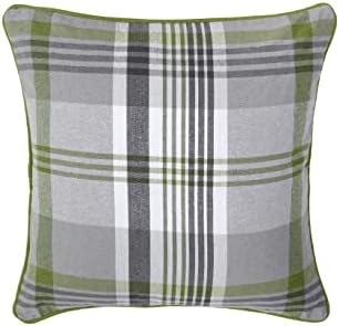 LIZZIE JACOBS New Tartan Check Pattern Luxury Cushion Covers 100% Cotton Super Soft Comfortable Material Regular 18 inch or Large 24 inch Cushion Covers (60 x 60 cm, Black)