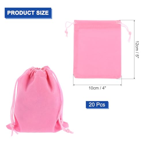 Bolsas de terciopelo con cordón sourcing map de 4x5 pulgadas para joyas y regalos pack de 20 3