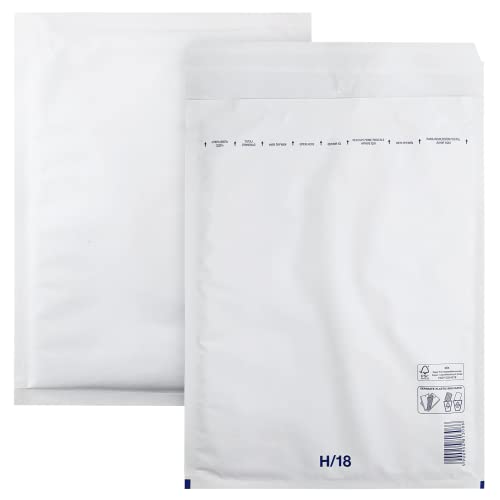 Netuno 100x sobres acolchados con burbujas de aire blancos DIN 18/H 290x370mm sobres de burbuja de aire autosellados reciclables resistentes al desgarro bolsa embalaje envíos postales tránsito ropas