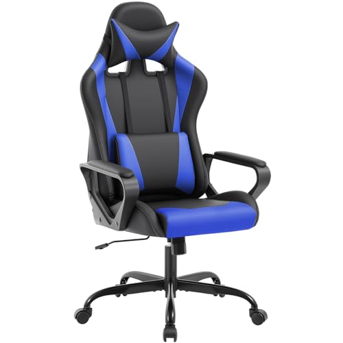 BestOffice High-Back Blue PU Gaming Chair