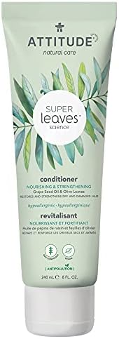 ATTITUDE Nourishing Conditioner, Plant- and Mineral-Based Ingredients, Vegan and Cruelty-Free, Grapeseed Oil & Olive Leaves, 8 Fl Oz