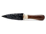 Black Obsidian Arrowhead Dagger - Hand-Carved Volcanic Glass...