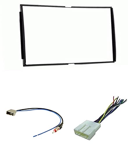 ASC Car Stereo Install Dash Kit, Wire Harness, and Antenna Adapter for Installing a Double Din Aftermarket Radio for 2007 2008 2009 2010 2011 2012 Nissan Sentra (Without Pocket Door Above Radio)