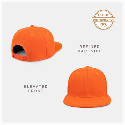 Image of CHOK.LIDS Flat Bill Visor Classic Snapback Hat Blank Adjustable Brim High Top End Trendy Color Style Plain Tone Baseball Cap