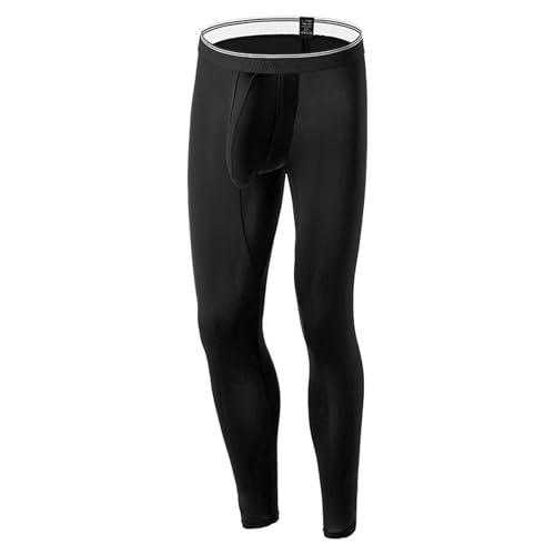 Long Johns Men's with Fly - Thermal Underwear Bottom for Men, Fleece Lined Base Layer Pants Cold Weather Activities