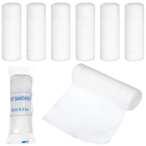 White Gauze Bandage Wraps 10cm X 4.5m, 24 Rolls para Primeros Auxilios miniatura 1