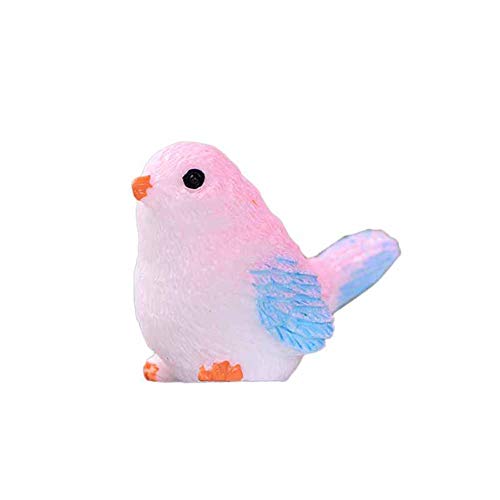 Whiie891203 Miniature Fairy Garden Cute Simulation Bird Animal Mini Figurine Model DIY Landscape Garden Ornament - Pink