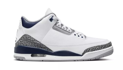 Nike Air Jordan 3 Retro White/Midnight Navy (CT8532-140) (White/Midnight Navy, US Footwear Size System, Adult, Men, Numeric, Medium, 15)