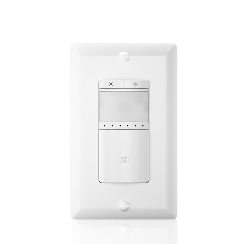 ECOELER Motion Sensor Dimmer Light Switch in-wall Electronic Dimmer with PIR Infrared Motion Activated Occupancy & Vacancy Modes Single Pole for CFL/LED Bulb Wall Plate Included White