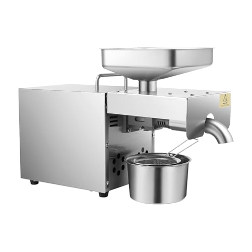 HinLIaDa Automatic Oil Press Machine, 610W Commercial Home Hot/Cold Oil Press Upgraded 304 Stainless Steel High Output Oil Pumping Machinefor Nuts Walnut Linseed Olive Kernel Almond Rapeseed Sesame