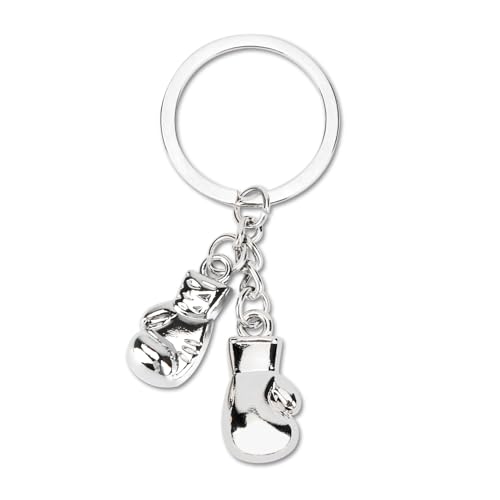 Schlüsselanhänger mit Personalisierung, Boxhandschuh-Design, Geschenke für Frauen, Freundin, Mama, Schwester, Geburtstag, Freundschaftsgeschenke (Silber, S)