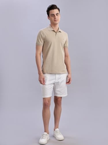 Image of Tommy Hilfiger Solid Regular Fit Cotton Polo T-Shirt