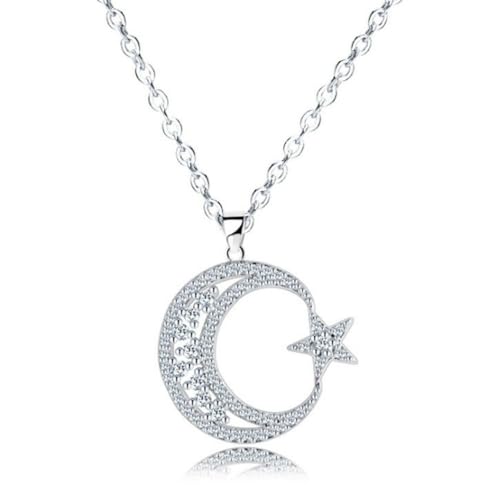 Collier étoile et lune léger de 5,6 g pour éviter les irritations et sublimer le cou