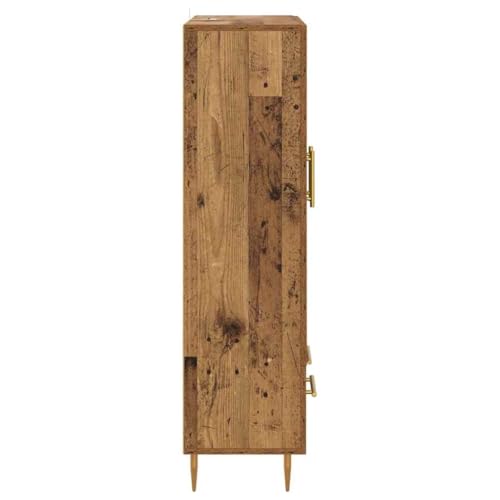Tablero alto de madera recuperada de alta calidad y sofisticadas patas doradas 8