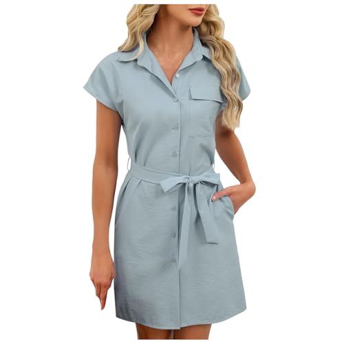 Robe été femme décontractée ample à col V pour réception extérieure