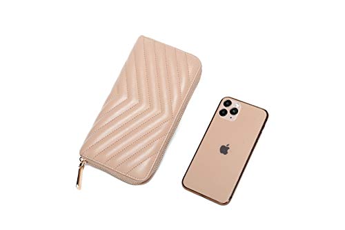 Daisy Rose Women’s Zip-Around Wallet & Phone Clutch With Rfid Blocking, Pu Vegan Leather - Beige #TOP4