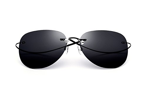 100% Real Titanium No Screw Rimless Polarized Sunglasses For Men Women Ultralight4