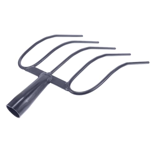 Toyvian Horquilla Agrícola de Hierro Multifuncional para Estiércol Doméstico y Jardín, Herramientas Manuales de 5 Púas Sólidas, Diseño Portátil para Exteriores y Uso Rural