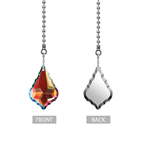 Image of Crystal Prisms Pull Chain Extension Light Fixtures Ceiling with Pull Chain Connectors Pendant Pack of 2