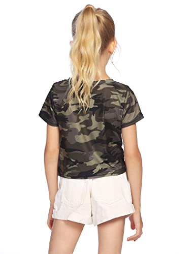 Arshiner Girls Casual Tie Dye Short-Sleeve T-Shirt Cute Print Summer Blouse for Girls Twist Front Tunic Tee Tops4