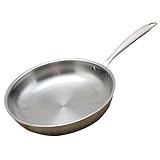 TEHAUX Sartén De Acero Inoxidable 304 30 Cm Sin Revestimiento Antiadherente Rápida Acumulación De Calor Para Freír y Cocinar Sin Aceite Cocina Profesional Hogar