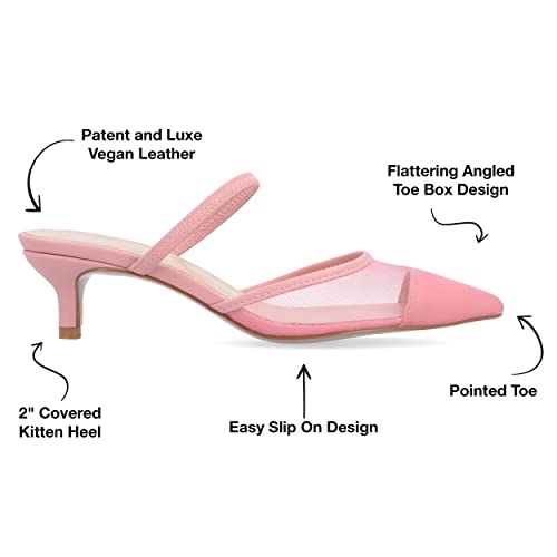 Mesh Kitten Heels with Pointed Toe by Journee Collection2