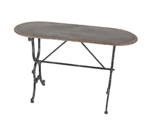 Deco 79 Metal Console Table With Distressed Accents, 45" X 18" X 29", Gray #TOP4