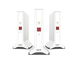 Fritz!Mesh Set 4200 3er-Set (3X Fritz!Repeater, ideal für Internetrouter oder Glasfasermodem (ONT), WLAN-Abdeckung für 5-7 Räume, Triband Wi-Fi 6 mit bis zu 4.200 MBit/s, deutschsprachige Version)