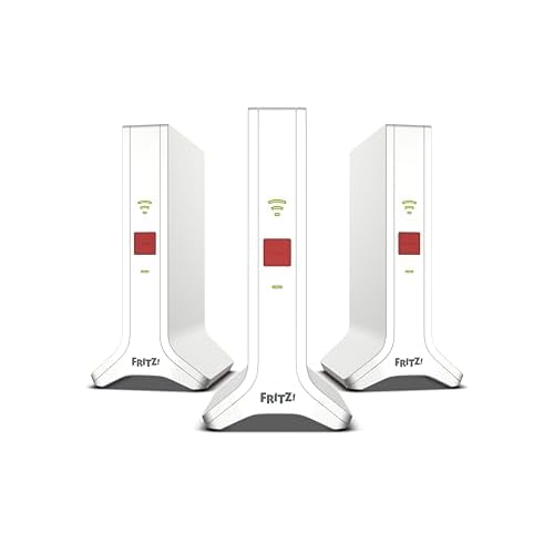 Fritz!Mesh Set 4200 3er-Set (3X Fritz!Repeater, ideal für Internetrouter oder Glasfasermodem (ONT), WLAN-Abdeckung für 5-7 Räume, Triband Wi-Fi 6 mit bis zu 4.200 MBit/s, deutschsprachige Version)