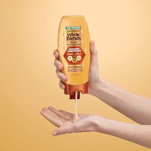 Garnier Whole Blends Honey Treasures Repairing Shampoo, for Dry, Damaged Hair, 3 Fl Oz (Travel Size), 1 Count (Packaging May Vary)