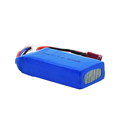 Blomiky 2 Pack 7.4V 1500mAh 40C Lipo 11.1Wh Rechargeable Battery T Plug and USB Cable Suitable for 9005E 300E 302E 9155 9156 and WLtoys A979-B 12428 4WD RC Trucks /12428 Battery 2 Pack