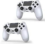 Wireless Pro Controller Compatible with PS4 /PS4 Pro/PS 4 Slim Console, Gaming Remote,Bluetooth Controller Wireless Gaming Controllers, with 6-Axis Motion Sensor (Multicolor) (White)