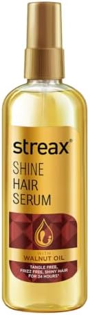 Streax Hair Serum 200ml, Hair serum for Dry & Frizzy Hair, for Women & Men, for Curly Hair, Wavy Hair, Straight Hair, Silk & Shine Vitalised with Walnut Oil
