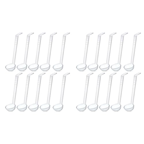 Haztholf 20 cucharones pequeños transparentes de 7.8 pulgadas y 1 onza para salsa, ponchero, cucharón de plástico de , cucharas de servir
