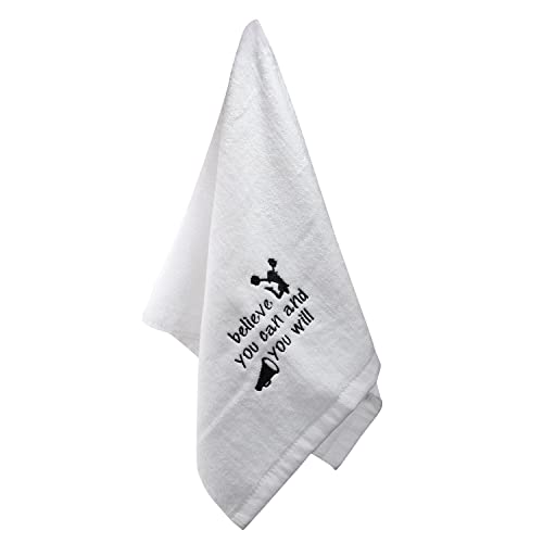Vamsii Cheerleader Sweat Towel Believe You Can And You Will Embroidered Cheer Team Bath Washcloth (Cotton) #TOP5