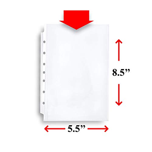 Mini Heavyweight Sheet Protectors, Top Loading, Reinforced 7-Hole 5.5 X 8.5 Inch Page Protectors For Mini Ring Binders, Acid-Free, Archival Safe For Documents And Photos (25 Sheets) #TOP4