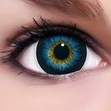 Circle Lenses blaue Babe Blue ohne Stärke + Behälter I 15mm I weich I 3 Monate anwendbar I Ohne Stärke