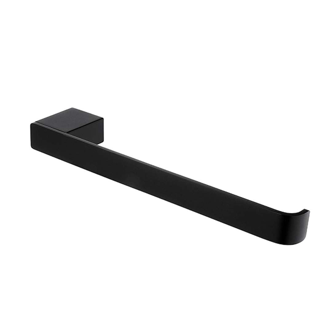 Nimco KIBO - Toallero de Pared, Porta Toallas, Barra para Toallas de hasta 21 cm (Acabado Cromado), Color Negro
