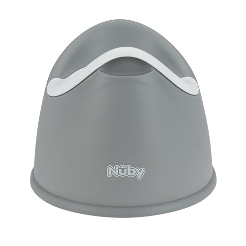 Nuby Beginner's Potty Training Seat with Removable Bowl | Integrated Splash Guard | Fun Transition to The Big Toilet | Non-Slip Base (Grey) - 5