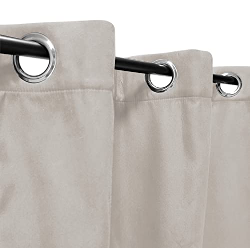 Atout Ciel Rideau suédine Thermique doublé Polaire 140x180cm Prêt a Poser, Beige
