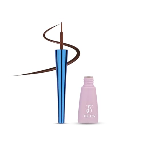 Image of TEE ESS Waterproof Liquid Eyeliner, Long-Lasting Smudge-Proof Formula with Fine Precision Tip, Quick-Drying Intense Finish for Winged, Bold & Everyday Eye Makeup (Brown)