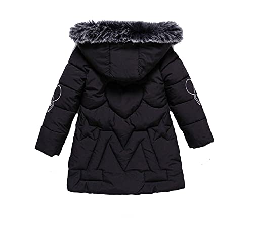 Girls Winter Warm Jacket Coat Windbreaker with Soft Fur Hoodies Cartoon Pattern2