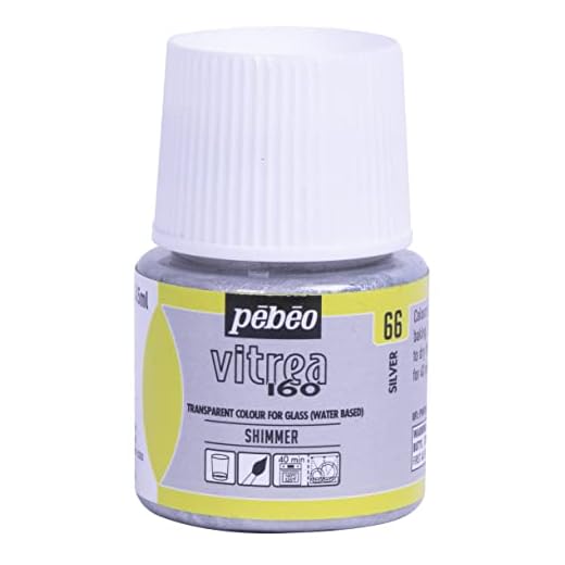 Pebeo Vitrea 160 - Pintura para vidrio, color plateado, 45 ml