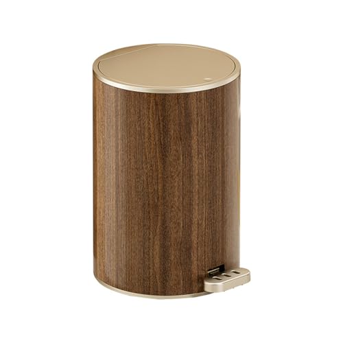 Caneca de basura con tapa y diseño madera 12L miniatura 3