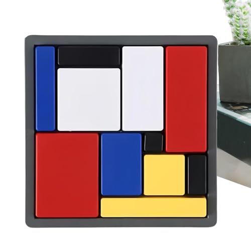 Juego De Rompecabeza Magnético Creativo De Madera, 13.5 * 13.5cm Tangram Educativo con 88 Niveles 4 Modos De Juego Portátil para Niños, Incluye Cajas De Almacenamiento Y Manual De Retos, ABS