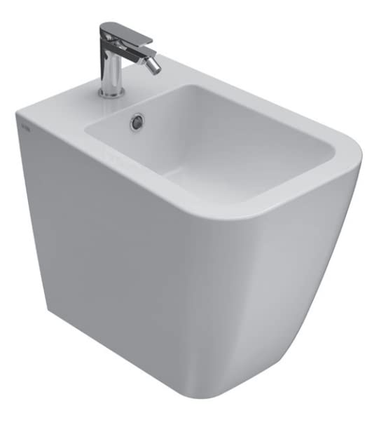 Bidet a Terra 36x52 cm in Ceramica Globo Stone - Bianco Lucido, Standard