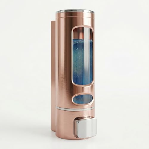 Image of ALTURAS Wall Mounted Liquid Soap Dispenser, ABS 400 ML, for Shampoo, Sanitizer and Gel Handwash Dispenser (Rose Gold)